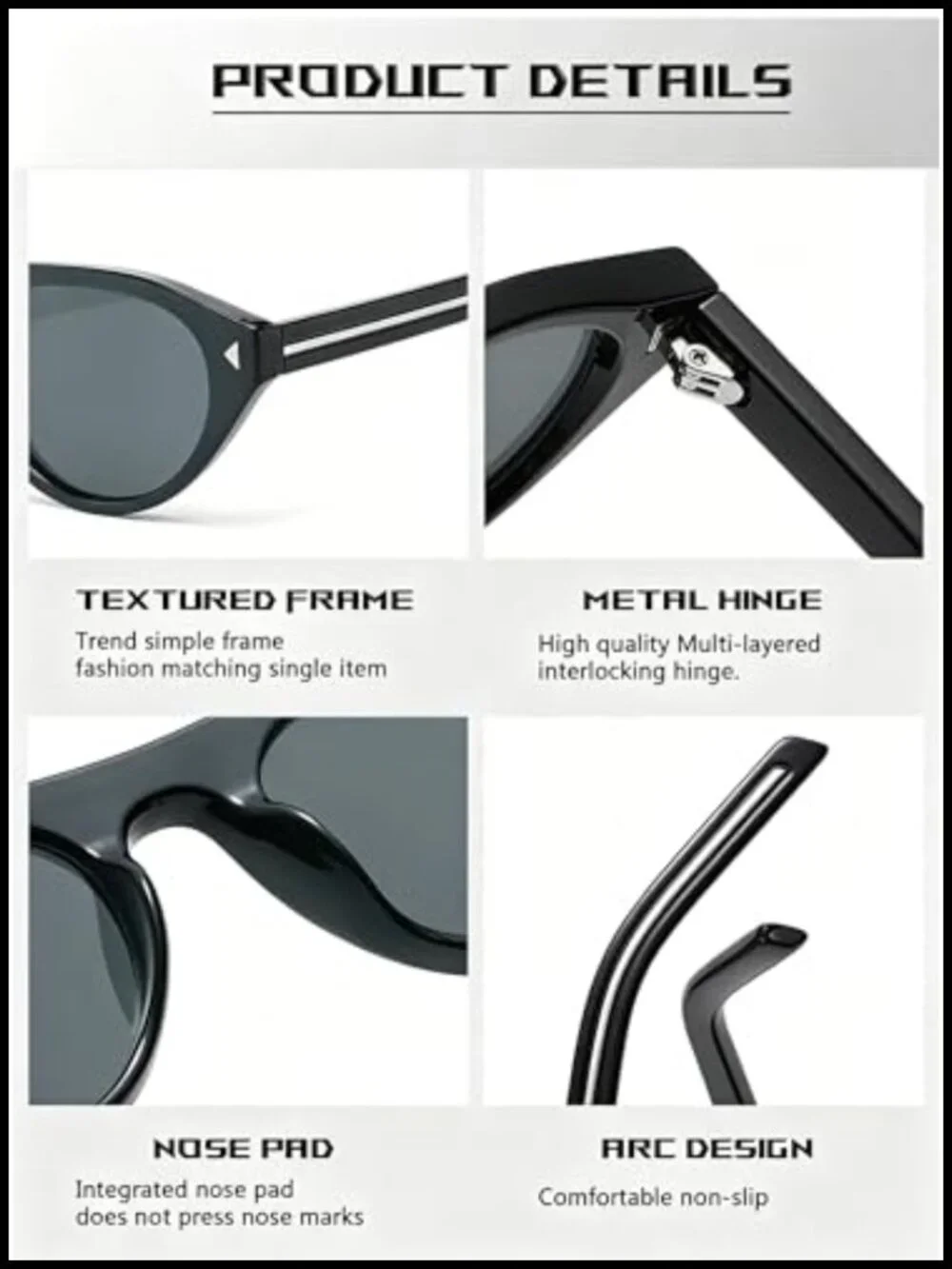 Retro Oval Sunglasses with UV400 Protection Cat Eye Vintage Disco Shades
